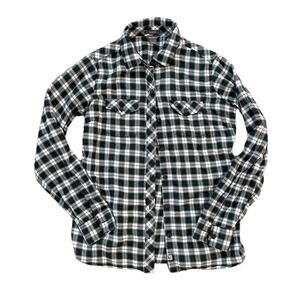 Eddie Bauer Classic Fit Plaid Flannel Button down Green women’s size small